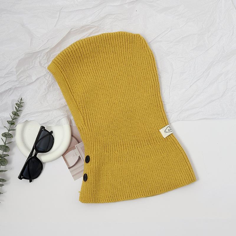 Hat Scarf Integrated Hat Women's Fashion Warm Balaclava Hat Knitted Scarf