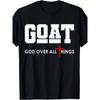 Графическая футболка GOAT - Черная с круглым вырезом, белыми буквами и красным крестом, Издание 'Statement', Отличительный вариант подарка для тех, кто любит