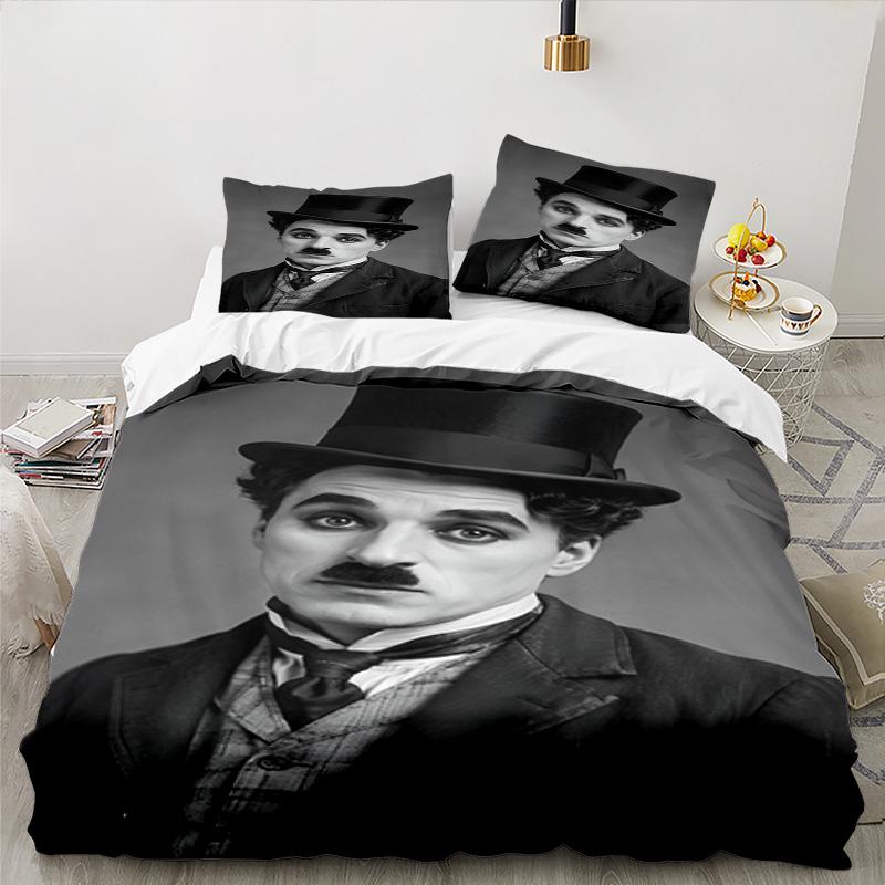 Silent Laughter Charlie Bedding Set 3pcs, High Quality Bedding Set Including 1pc Duvet Cover And 2pcs Pillowcases for Bedroom, Dormitory Gift