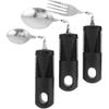 Adaptive Utensils 3pcs Curved Spoon Fork with Non- Handles Stainless Steel Eating Silverware for Hand Tremors Elderly