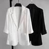 Women's 2025 Spring/Summer British Style Cotton-Linen Casual Suit Jacket, Plus Size