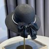 Соломенная шляпа цилиндр знаменитости новая летняя элегантная атласная соломенная пляжная шляпа от солнца детская