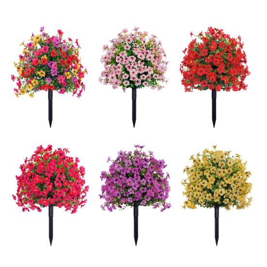 1/2 шт искусственный фиолетовый цветок с колышком устойчивый к ультрафиолетовому излучению искусственный пластиковый цветок шип для внутреннего и наружного сада крыльца патио свадебное украшение для вечеринки