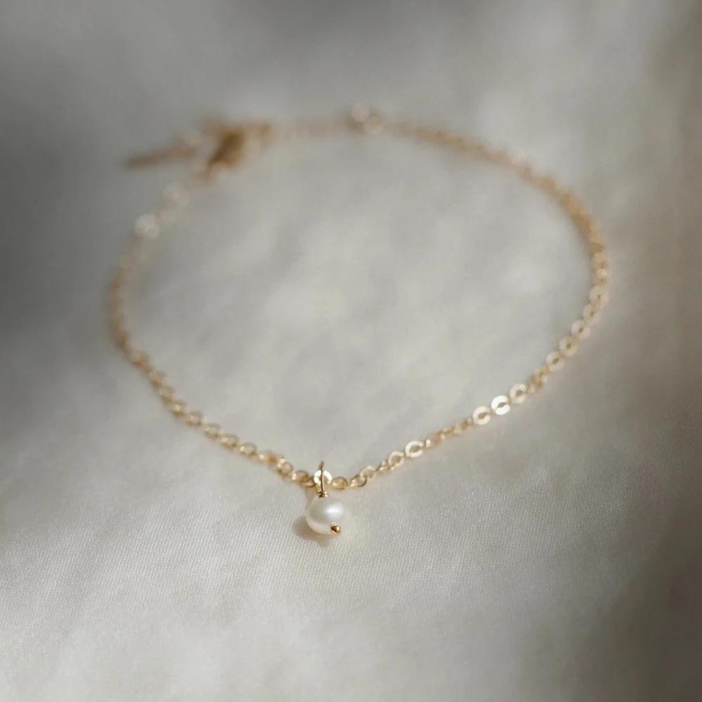 eManco Luxury Elegant Natural Freshwater Pearl Pendant Stainless Steel Bracelet Gold Color Women's Daily Gift Giving Trendy