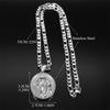 Hip Hop Religion Jesus Medal Pendant Necklace for Women Men Stainless Steel Silver Color Catholic Holy God Male Chain Jewelry