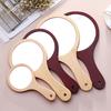 Round Wood Vintage Hand Mirror Makeup Vanity Mirror Cosmetic Make Up Mirrors