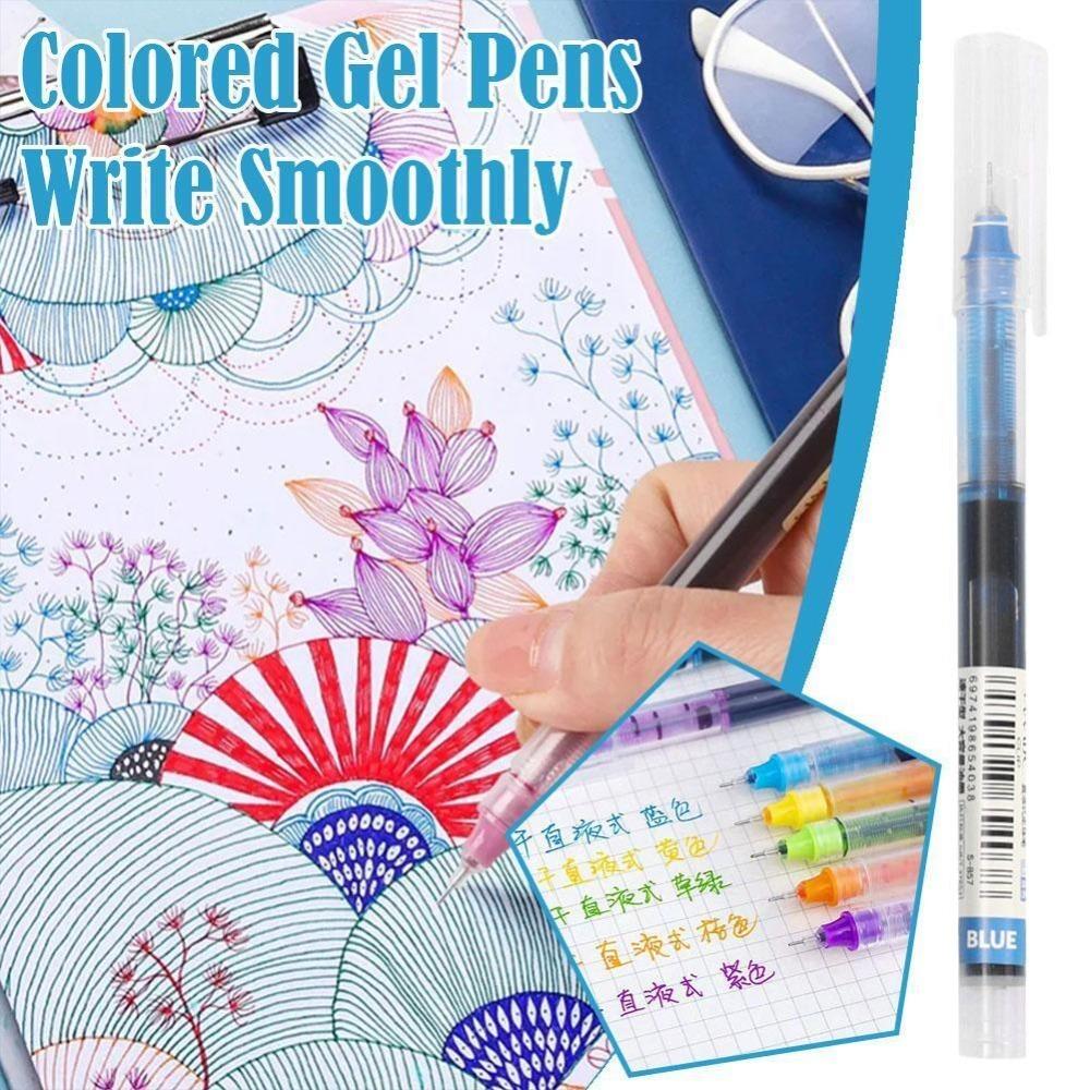 0.5mm Gel Pen 12 Color Ballpoint Pen New Straight Liquid Ball Pen