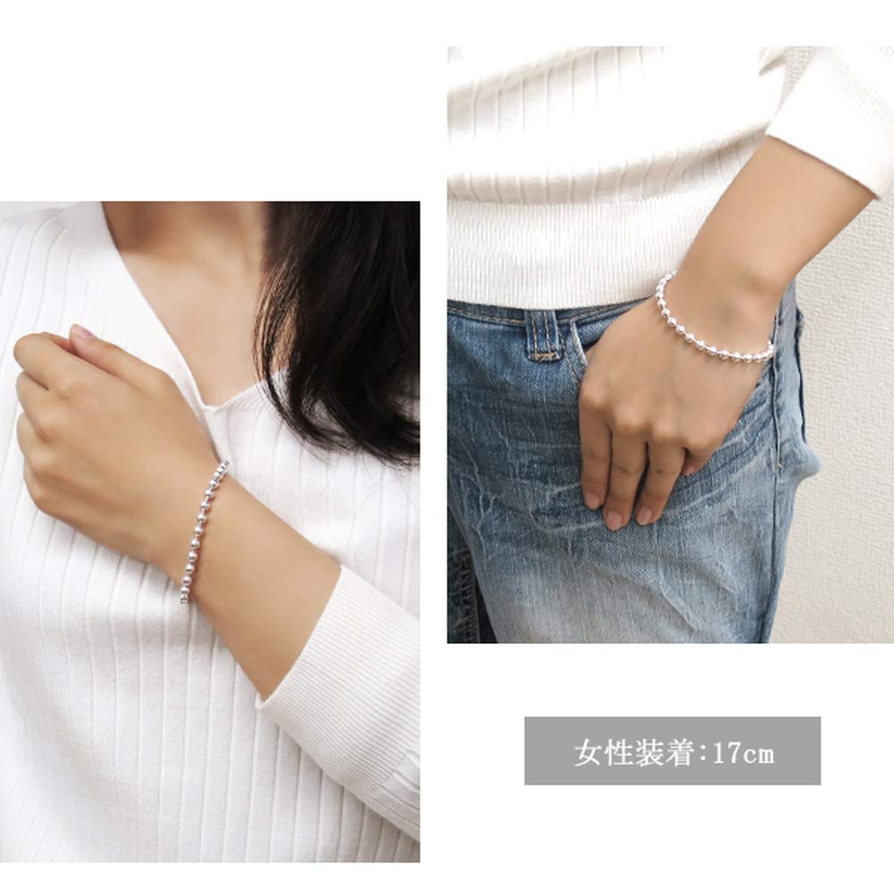 [Shinjuku Gin no Kura] 4.5mm Ball Chain Silver 925 Bracelet, Approximately 17cm Long, Oversized, Beautiful, Impactful, and Voluminous for Women