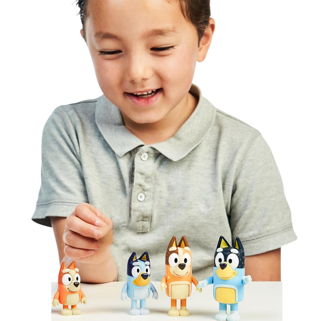 Bluey 2.5-3 Inch Poseable Figure 4-Pack with Bluey Bingo