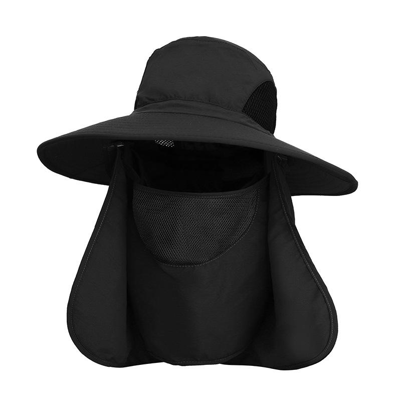 Летние шляпы от солнца 2 в 1 для женщин и мужчин, защита от ультрафиолета, панама с шейным клапаном, дышащая сетчатая рыбацкая шапка, уличная походная шляпа
