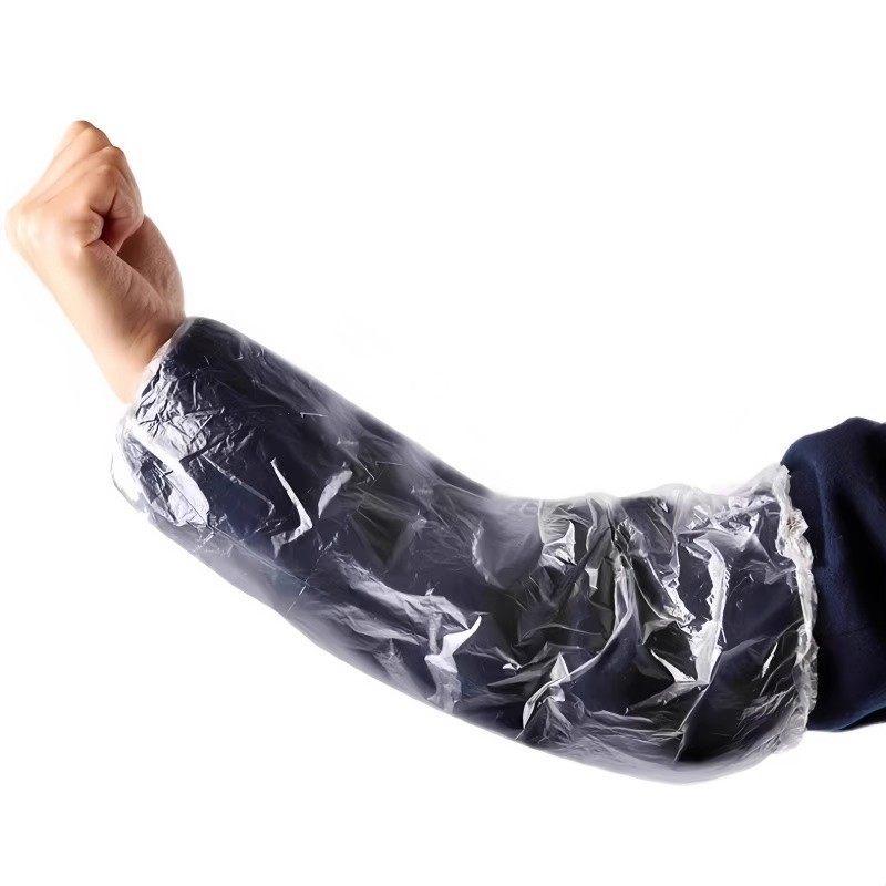100pcs Thick Transparent Waterproof Disposable Oversleeves for Kitchen and Household Use