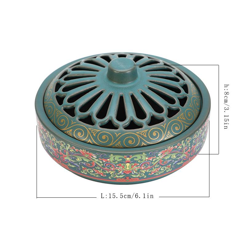 Mosquito incense box with cover incense burner Household ceramic tray incense burner mosquito incense burner decoration 7