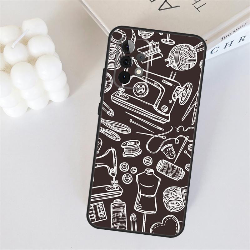 Швейная машина портной выкройка Для Samsung Galaxy A53 A33 A55 A35 A15 A22 A32 A52 A54 A34 A14 A56 A36 A26 A16 A05 A06 Чехол