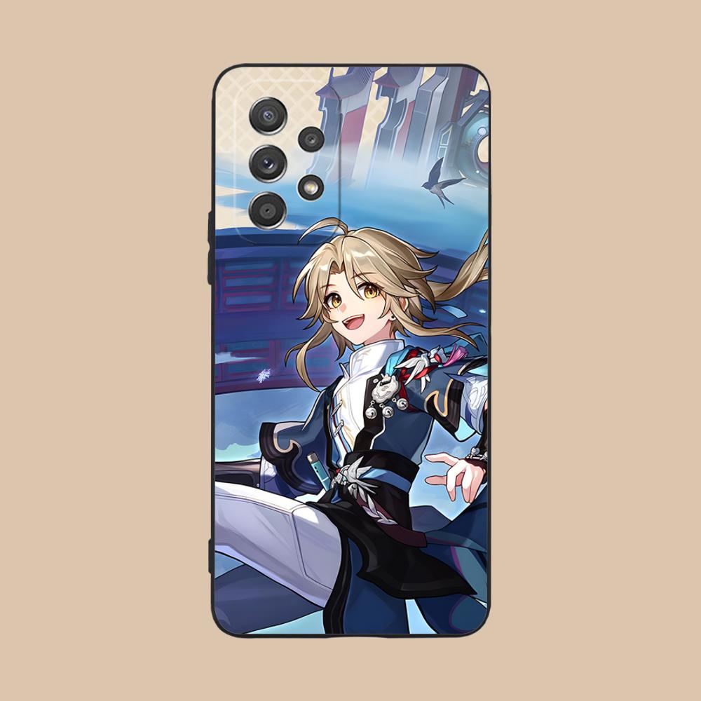 HSR Yanqing Матовый ТПУ Чехол для Мобильного Телефона для Samsung Galaxy M55 54 42 35 34 33 32 23 22 15 14 13 12 F55 5G Цветной Чехол