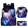 New Girl Primary School Schoolbag Cartoon Schoolbag Backpack Satchel Unicorn 17 Inch Bag