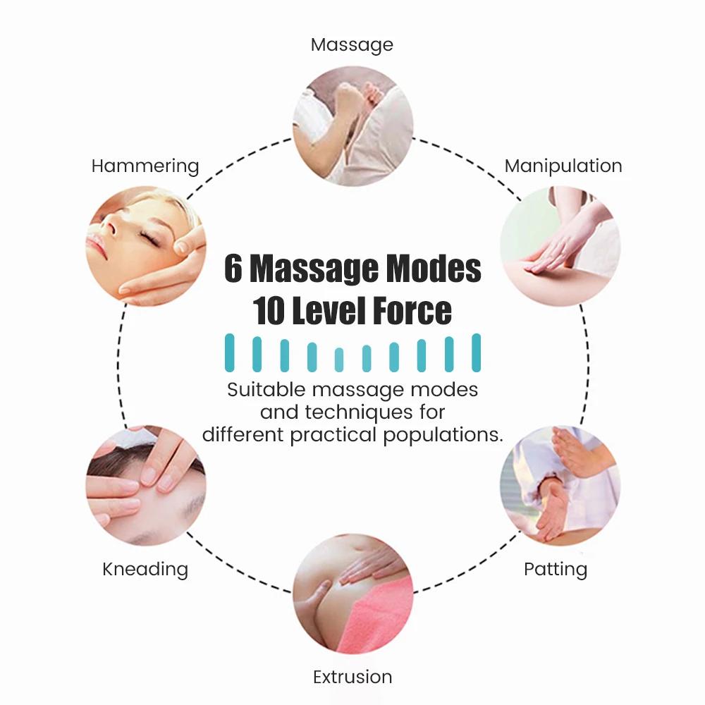 6 mode Electric Muscle Stimulator Back Neck Body Massager Tens Acupuncture Meridian Digital Abdominal Back Body Relax Massager