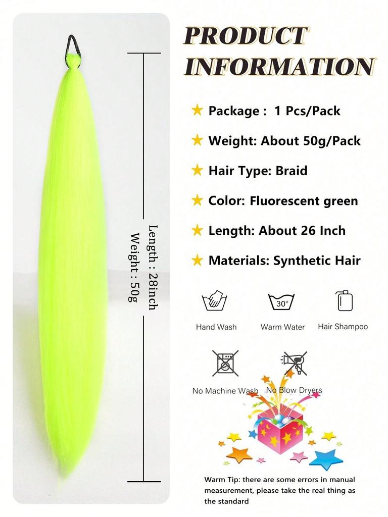 Synthetic Ponytail 1 Pack Braid Extension, Full of Color Ponytail Extension, with Elastic Tie Straight Tube Sleek Wrap Extension Hair