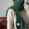 Зимний теплый шарф для женщин, модный вязаный шерстяной платок, женский платок, накидка на шею, чистый цвет