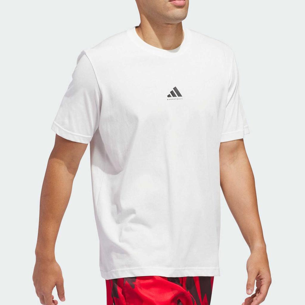 adidas Удобная Дышащая Мягкая Приятная к Коже Футболка с Коротким Рукавом Мужские Топы Белая JI7572