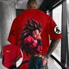 2026 Dragon Ball Super Saiyan 4 Goku Мужская Красная Свободная Хлопковая Футболка Япония Аниме Принт Streetwear Летние Повседневные Топы Футболки