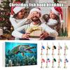 2025 Fishing Lure Advent Calendar 24-Day Countdown Box with Surprise Baits Holiday Countdown Decor Christmas Gift for Men Boys Anglers