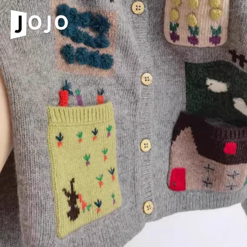 Kids' Tie-Dye Wool Cardigan - Unisex Gradient Colors for Spring & Fall 2023