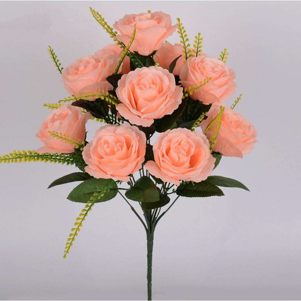 12 Heads Valentine's Day Flowers Mini Crystal Grass Bouquet Natural Simulated Rose  Home Decorative