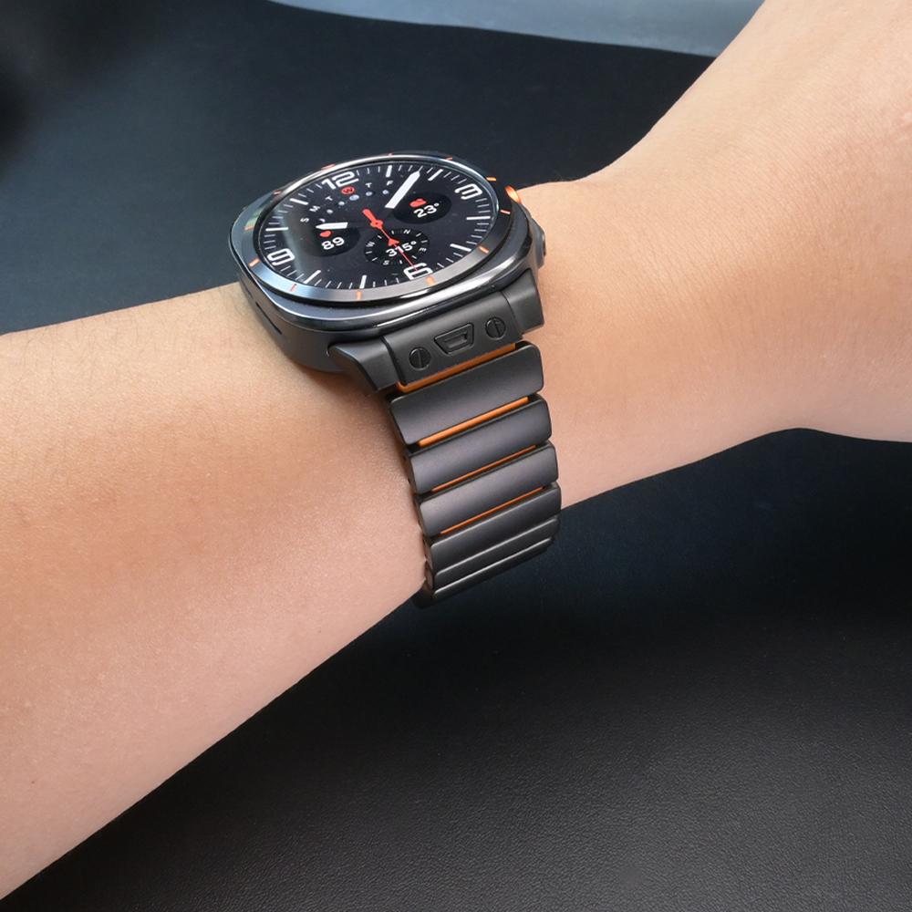 Титановый ремешок для часов для Samsung Galaxy Watch 8 Classic 46 мм 44 мм без зазоров металлический резиновый ремешок для Samsung Galaxy Watch7 Ultra 47 мм 2025/2024 мужской браслет