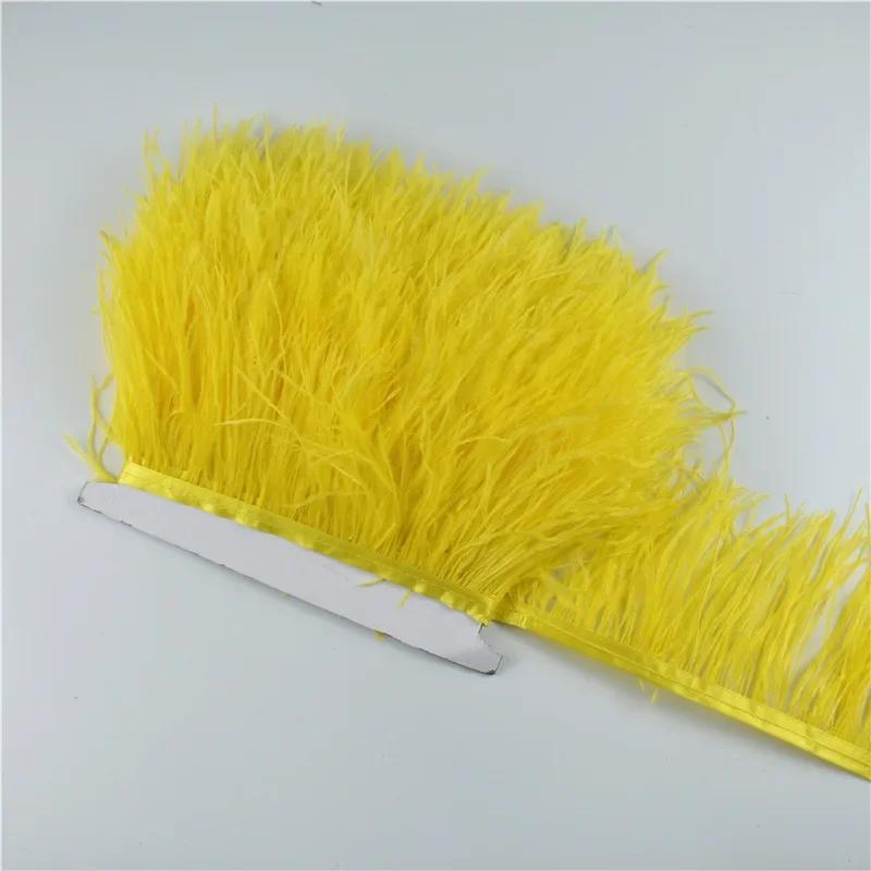 1M 5M 10Meter 8-10Cm Black Ostrich Feather Trims Natural White Ostrich Feather For Craft Ribbon Fringe For Skirt Party Clothing