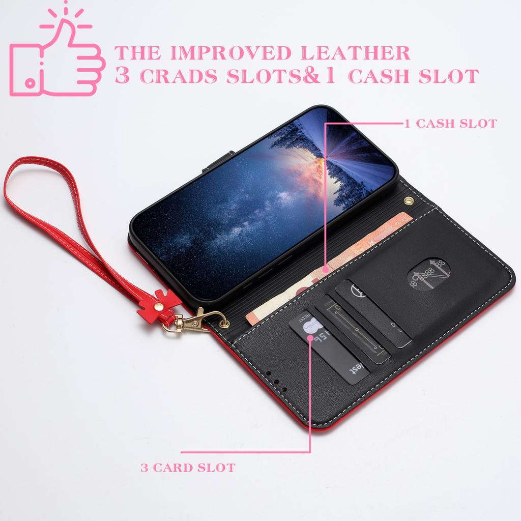 Флип-кейс из ПУ-кожи для iPhone Air 17 16E 15 14 11 12 13 Pro XS Max Кошелек Чехол для телефона для iPhone X XS XR 6 6S 7 8 Plus SE 2025