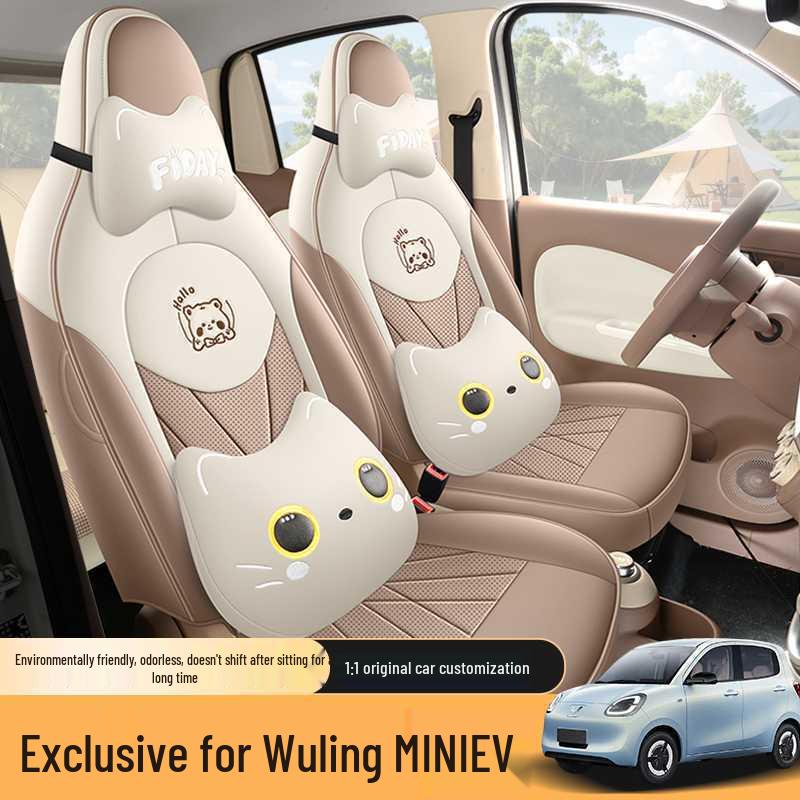 Чехлы на сиденья для Wuling Hongguang Mini 4-го поколения: Декор для автомобиля Macaron Edition Мини-EV с четырьмя дверями