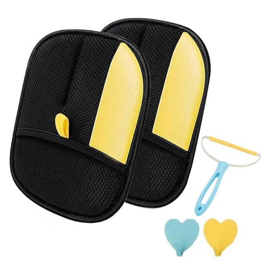 5Pcs/Set Pet Hair Remover Reusable Electrostatic Dogs Cats Hair Removal Gloves Lint Removal Tool for Clothing Furniture Car Seats