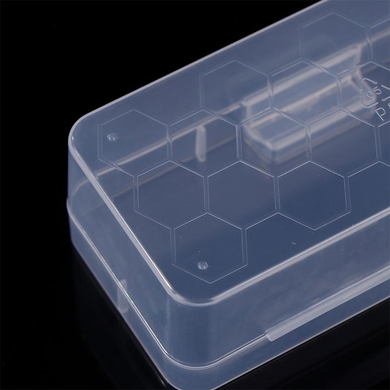 Nail Art Storage Box Nail Parts Organizer Clear Cuboid Plastic Container Packaging Case For Nail Brush File Manicure Tools