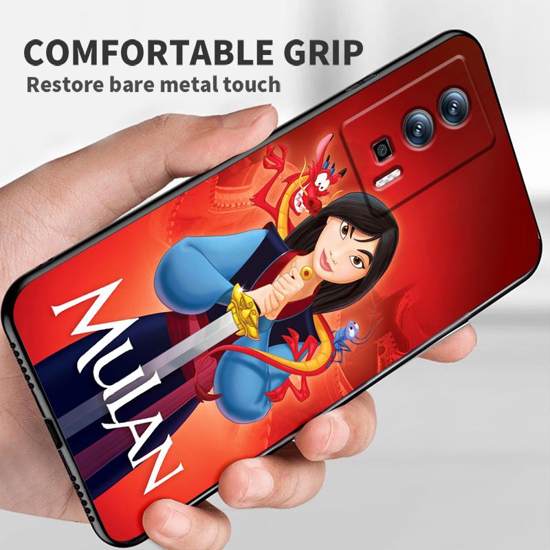 Аниме Девушка Мулан Крутой Чехол Для Телефона Xiaomi Redmi 9A 9C 9AT 10C 9 9T 10 12C 13C 8 12 K60 A1 K50 K40 5G Черный