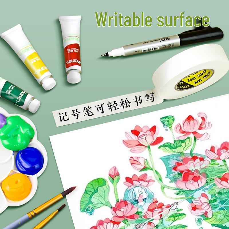 Бумажный скотч белой текстуры без следов для студентов-художников - Декоративная герметизация краев и малярный скотч для маскировки при распылении