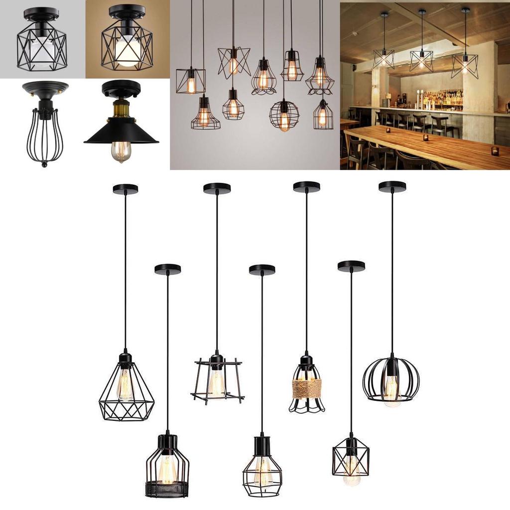 Винтажный индустриальный железный подвесной светильник Эдисона Креативный лофт бар клетка светодиодная лампа