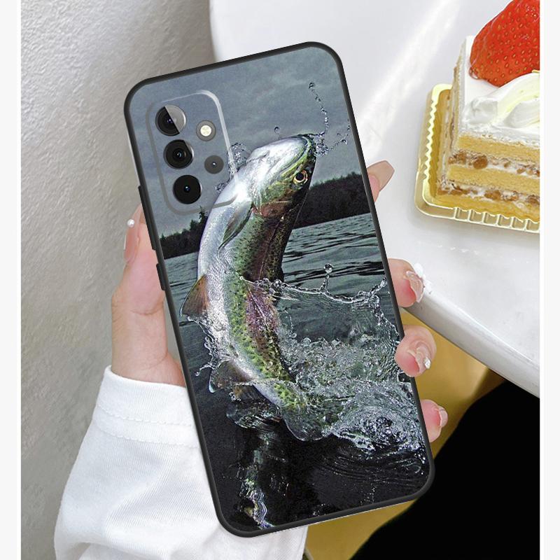Vintage Trout Fishing Case For Samsung Galaxy A54 A34 A14 A15 A35 A55 A52 A32 A12 A51 A71 A33 A23 A13 A53 Coque