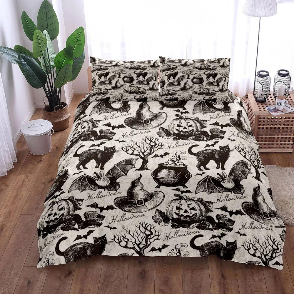 Halloween Pumpkin Horror Duvet Cover Collection Eu Single Double King Us Twin Full Queen Size With Bed Linen Collection