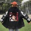 Популярные аниме Demon Slayer Tsugikuni Yoriichi толстовки с капюшоном зимний пуловер с принтом аниме для женщин и мужчин теплые удобные лоскутные толстовки