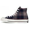 Chuck Taylor All Star 70 Hi 'Plaid Pack' Удобные Нескользящие Износостойкие Дышащие Высокие Кеды Унисекс Темно-синий