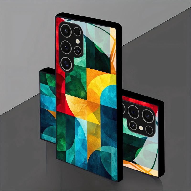 Чехол для телефона с 2D-рисунком для Samsung S26 S25 S24 S23 S22 S21 S20 A55 A54 Защитная крышка из закаленного стекла