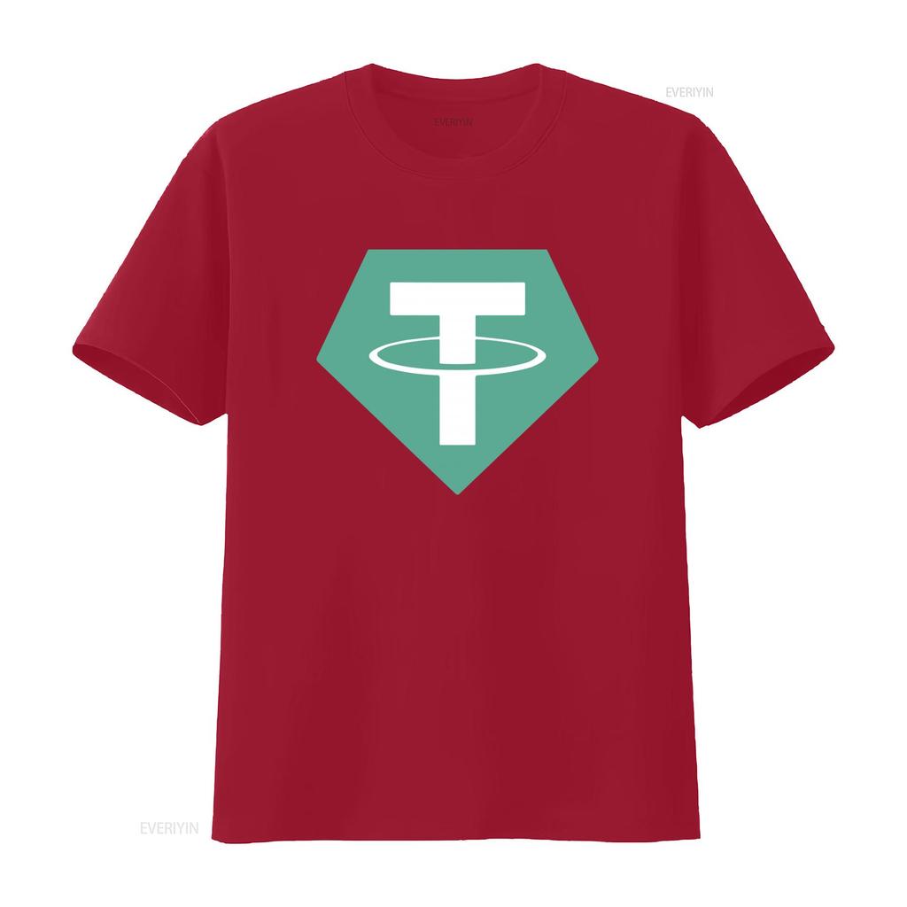 Usdt Tether Small Logo Cryptocurrency Bitcoin Crypto Coin Softstyle T Shirt vintage Washed Stretched streetwear
