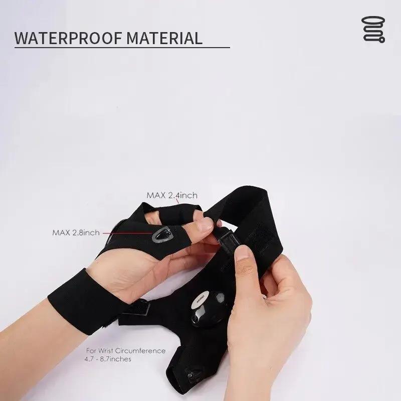 LED Flashlight Luminous Running Gloves Waterproof Cycling Camping Hiking Rescue Glove Lamp Lighting Gloves Fingerless Gloves