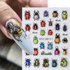 1 лист Y2K выгравированные летние маникюрные наклейки на ногти насекомые божья коровка цветок 5D самоклеящиеся украшения для ногтей