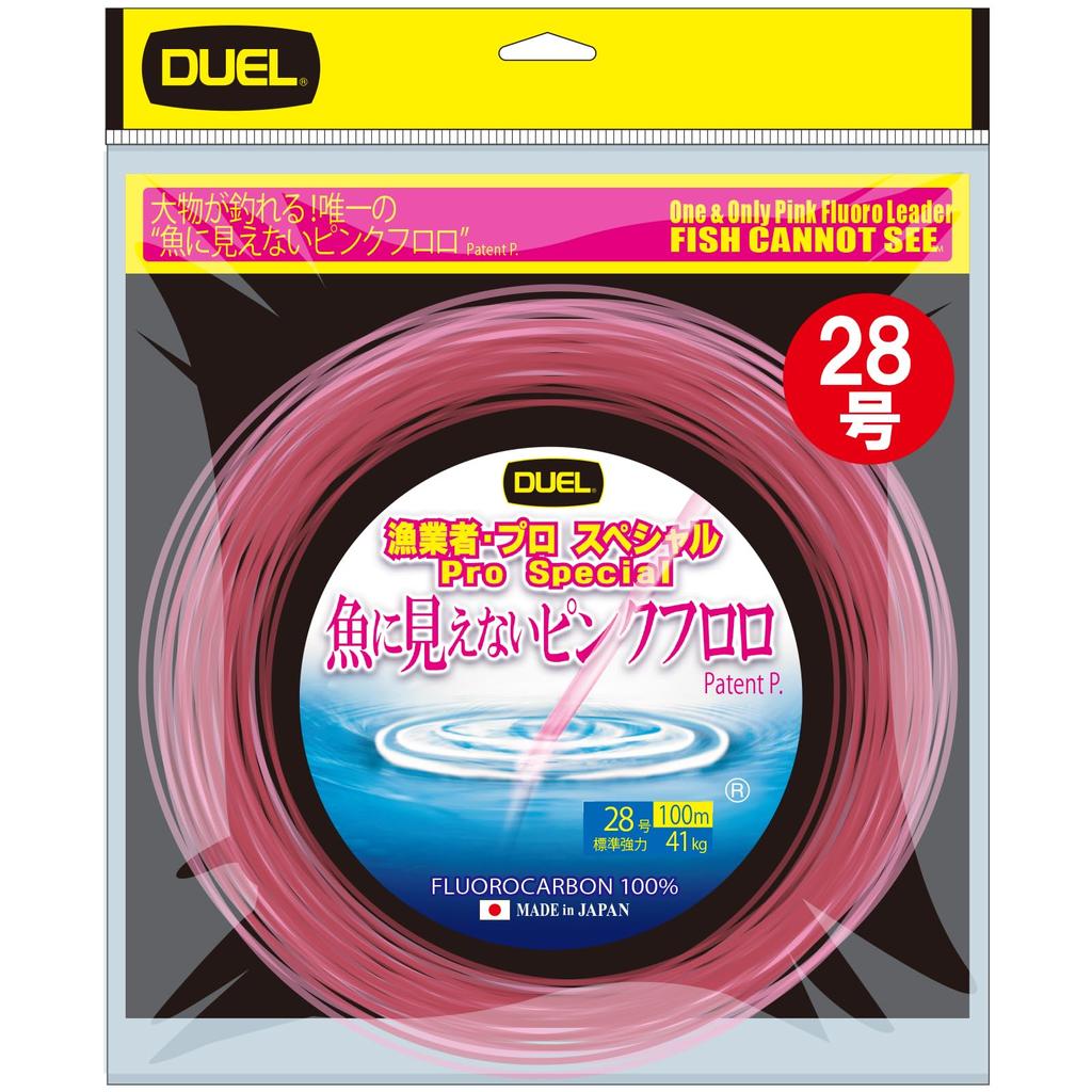 DUEL Fish-Невидимая Розовая Флюорокарбоновая Леска, Специальная для Рыболова-Профессионала, 100м, Размер 28, Моток