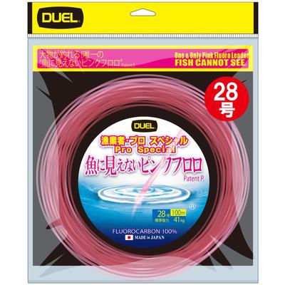 DUEL Fish-Невидимая Розовая Флюорокарбоновая Леска, Специальная для Рыболова-Профессионала, 100м, Размер 28, Моток