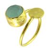 Les Trésors De Lily [P2282] - Позолоченное кольцо ручной работы 'Princesse Ottomane', золотисто-зеленое.