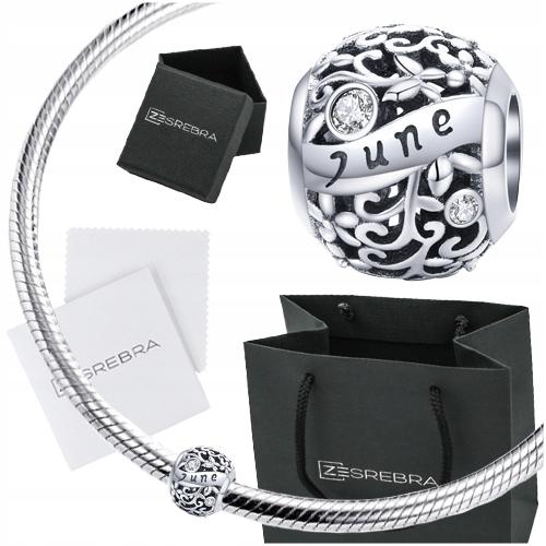 Charms Month Of June Pr 925 Bead Zirconia Bead Beads June