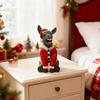 Yousheng Christmas Santa Donkey Figurine Xmas Hat Donkey Resin Statue Sculpture Holiday Party Home Office Desktop Decoration Ornament