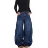 Джинсы JYL для мужчин Bootcut Винтажный дизайн Свободные Широкие Штаны Джинсовые в Пол